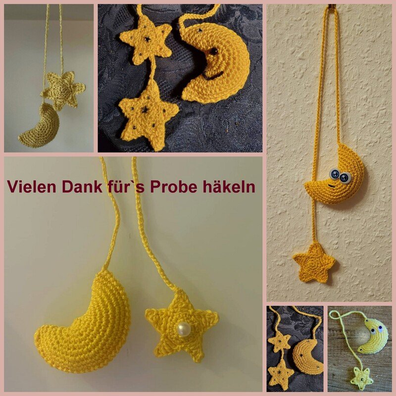 Mond - Stern Taschenbaumler häkeln - Bild 3