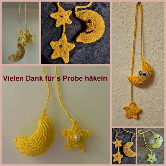 Mond - Stern Taschenbaumler häkeln