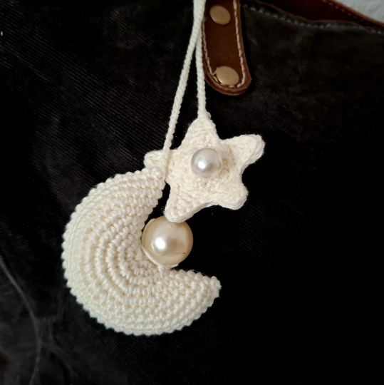 Mond - Stern Taschenbaumler häkeln
