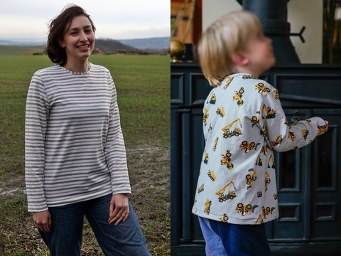 einfaches Basic Kinder Shirt nähen Gr. 80 - 170 (36/38)