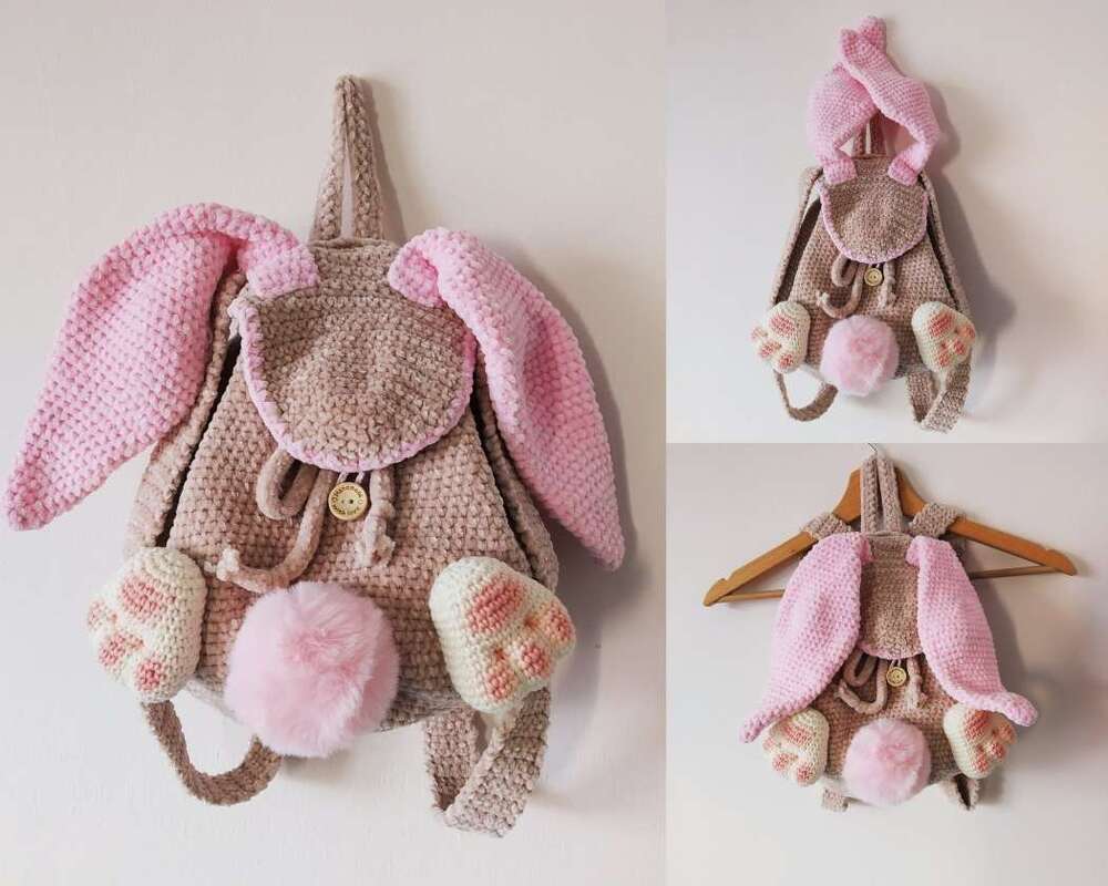 Crochet Bunny backpack patterns Crochet pattern Rucksack Amigurumi Backpack - Image 2