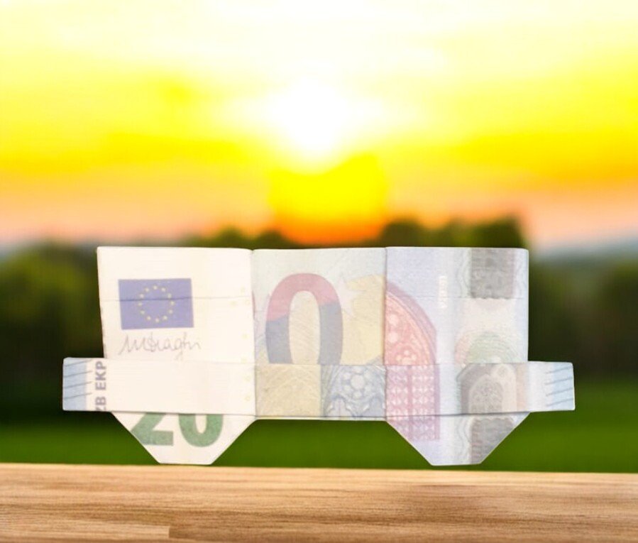 Origami Geldschein Eisenbahn ( * - **) - Bild 7