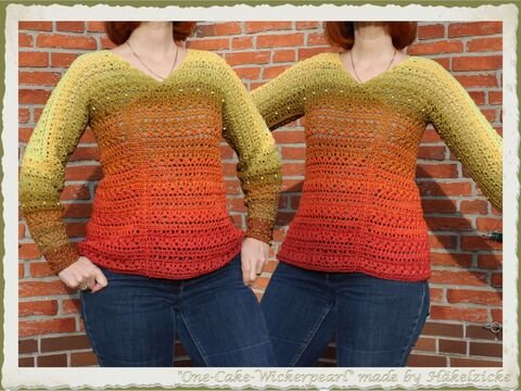 Häkelanleitung "One-Cake-Wickerpearl" - Pullover S-XXL