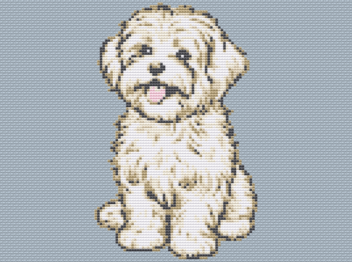 Cross stitch pattern Maltese Pepper, cute dog to embroider yourself
