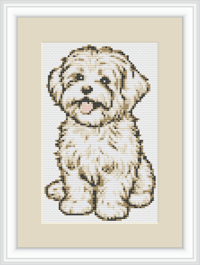 Cross stitch pattern Maltese Pepper, cute dog to embroider yourself