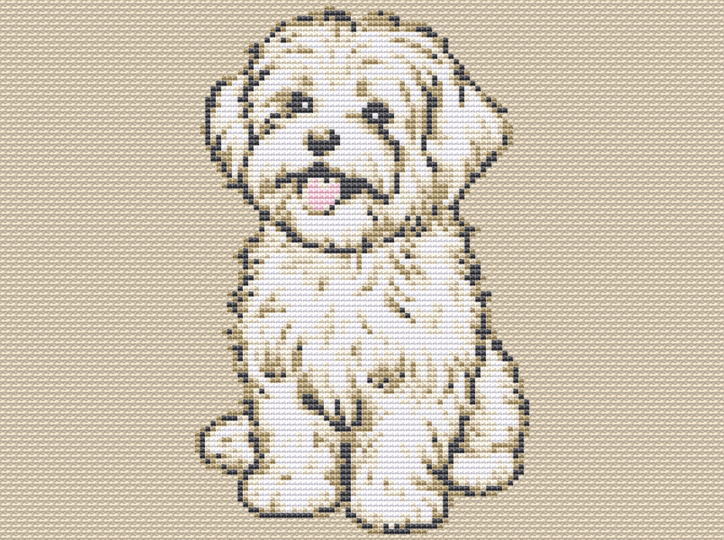 Cross stitch pattern Maltese Pepper, cute dog to embroider yourself