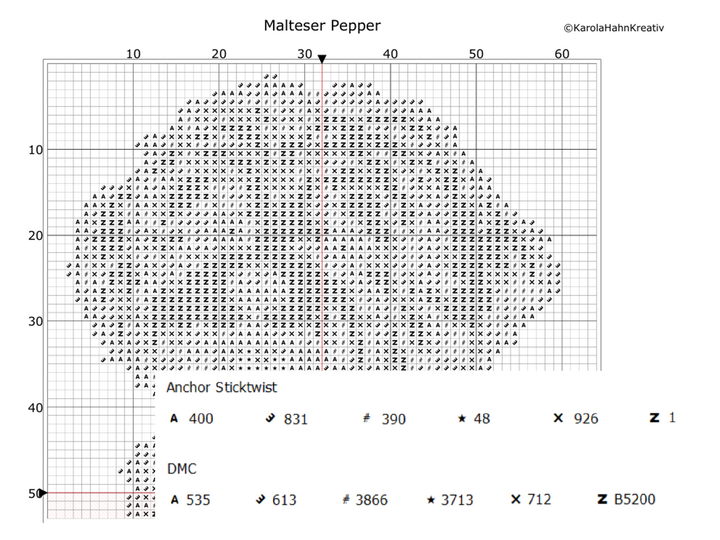 Cross stitch pattern Maltese Pepper, cute dog to embroider yourself