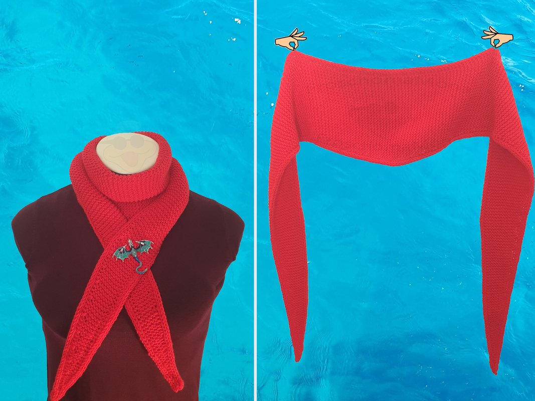 fixes flaches Minituch Dreieckstuch „Ceara“ stricken Breite/Länge änderbar