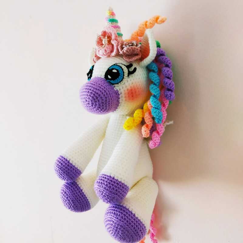 Amigurumi Unicorn crochet pattern, Crochet unicorn doll, crochet eyes - Image 3
