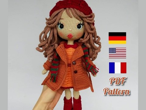 Häkelanleitung Puppe Astrid im romantischen Outfit