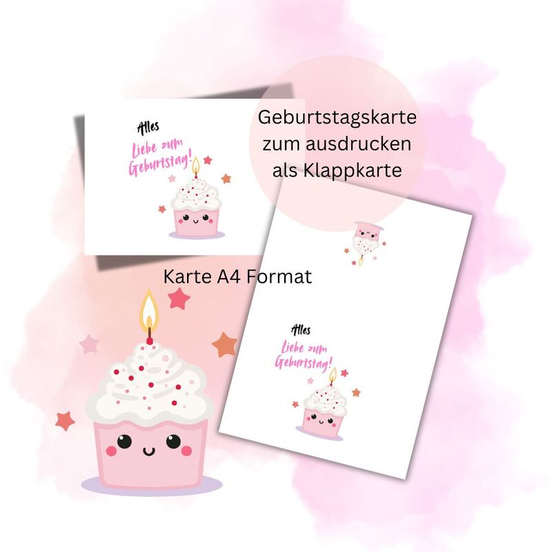 Geburtstagskarte 2 zum Ausdrucken