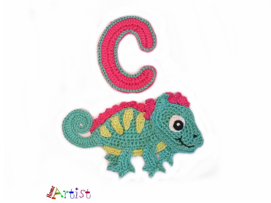 Crochet Animal Alphabet C Chameleon - Image 2