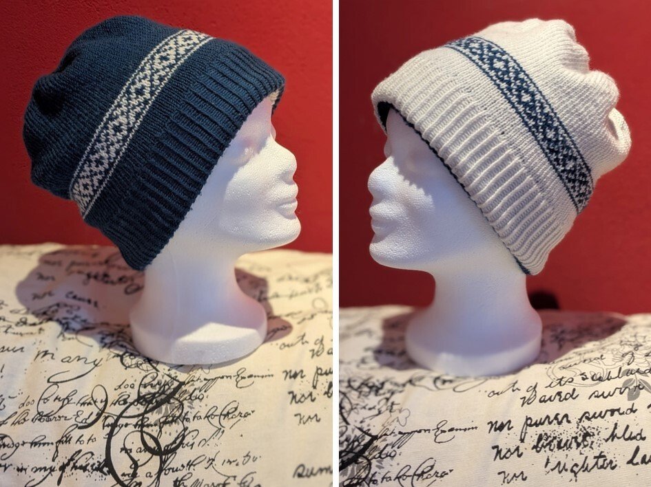 Wende-Mütze mit Fleeceband unisex - Doubleface Strickanleitung
