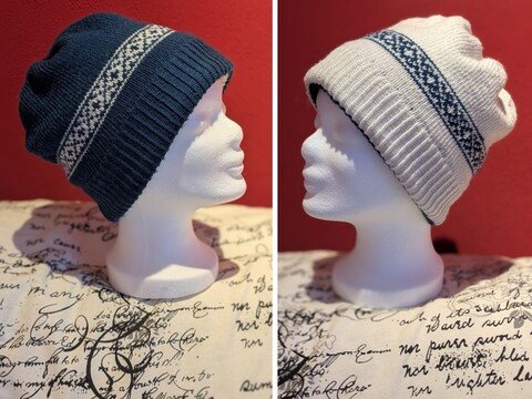 Wende-Mütze mit Fleeceband unisex - Doubleface Strickanleitung
