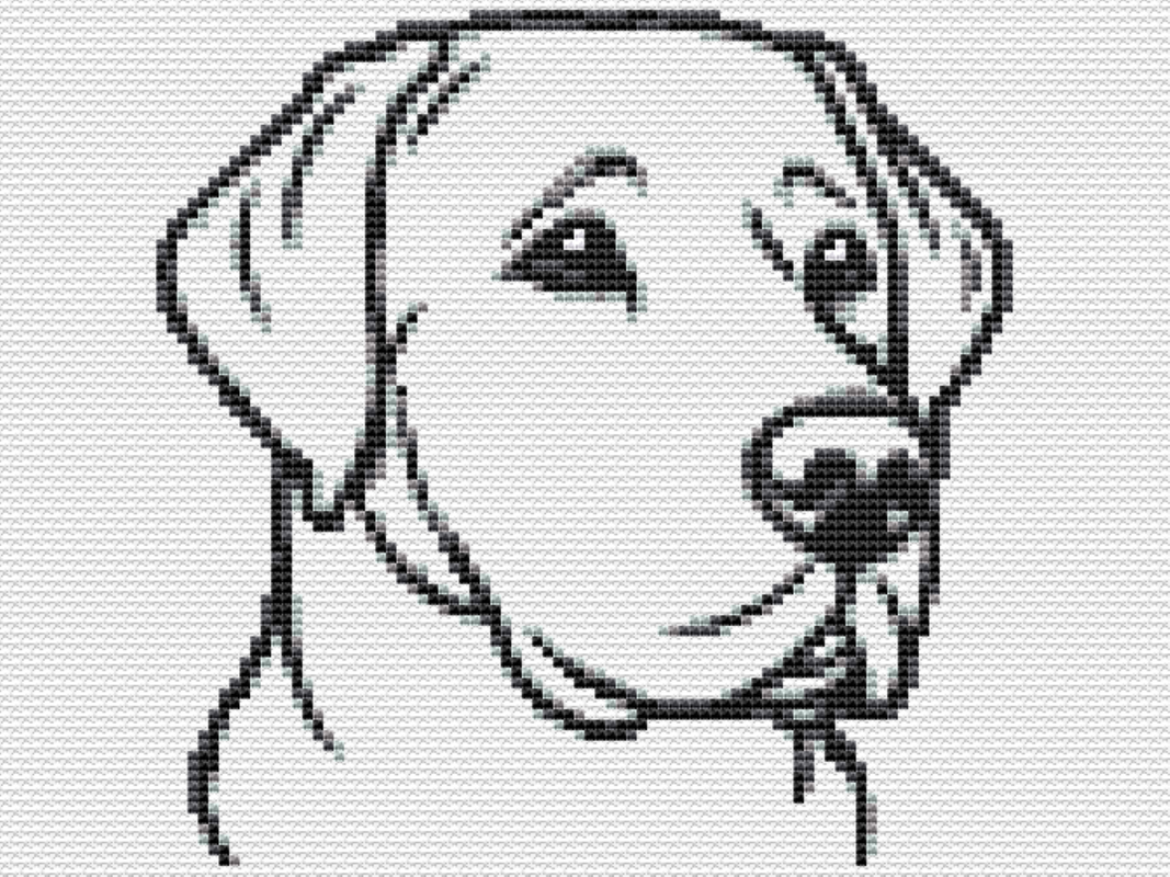 Cross Stitch Pattern Labrador for dog lovers as a PDF download, easy