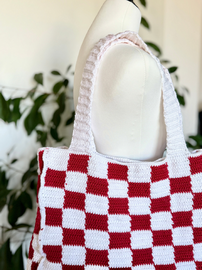 Schachbrett-Tasche | Karo-Muster im Retro-Stil | Skandi Style