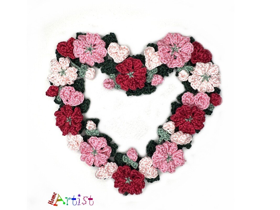 Crochet Floral Heart Valentin Flower - Image 2