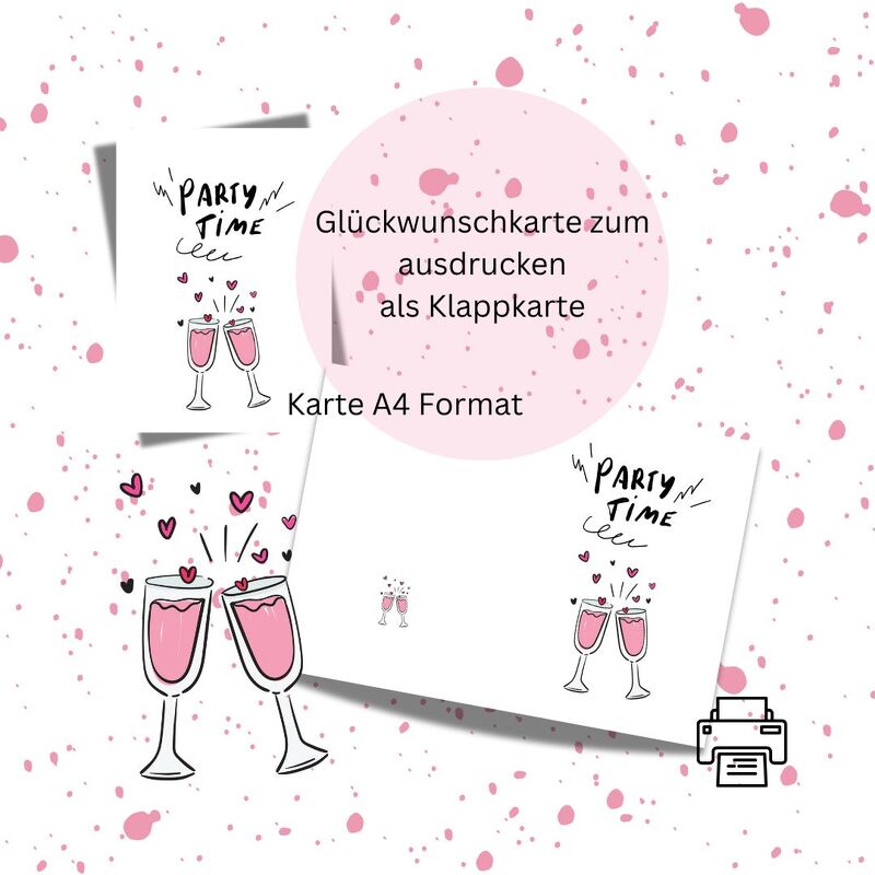 Glückwunschkarte 2 Geburtstag Karte Grußkarte Hochzeit Party