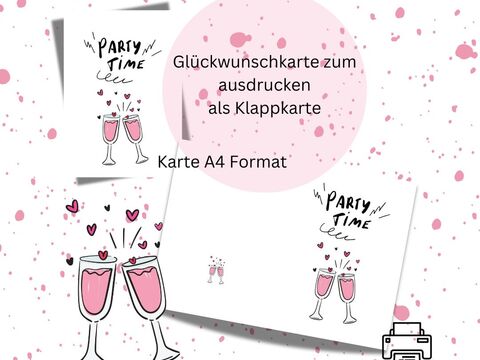 Glückwunschkarte 2 Geburtstag Karte Grußkarte Hochzeit Party