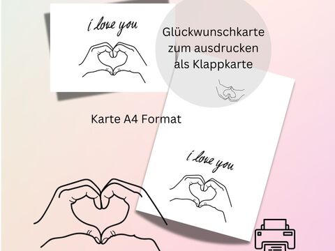 Glückwunschkarte 3 Geburtstag Karte Grußkarte Hochzeit Valentinstag ausdruc