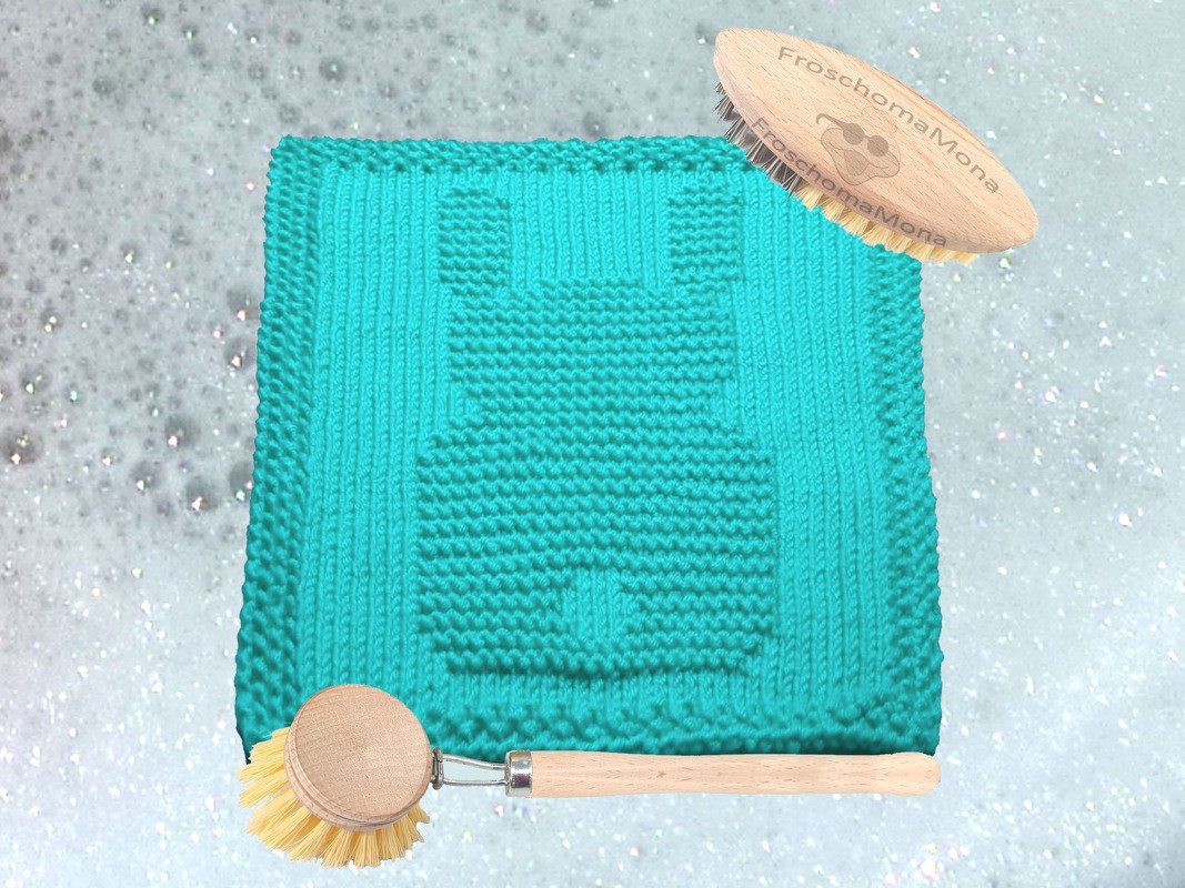 Strickmotiv „ Hase Schnuffel “ Zählmuster für Deckchen Spültuch Schmusetuch