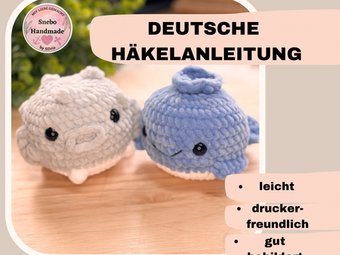 Häkelanleitung Rainbow Wal und Kugelfisch Kugli