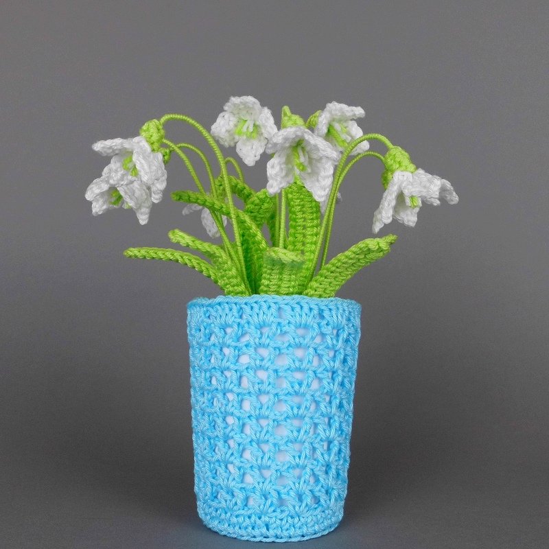 Schneeglöckchen im Blumentopf - einfach und schnell aus Wollresten - Bild 9