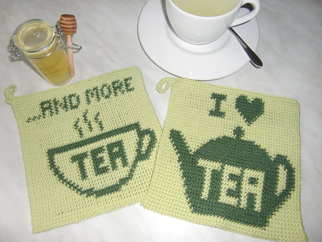 Tutorial doubleface potholders with tea motifs - Image 8