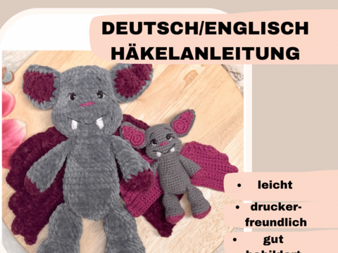 Häkelanleitung Fledermaus El-Bato Deutsch PDF