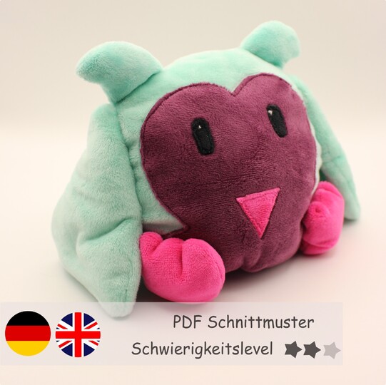reversible cuddly toy "Krempeltier" owl Level 2 - sewing instruction