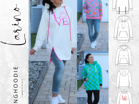 Ebook Longhoodie LARINO Gr. 32-56 inkl. gratis Plottdatei