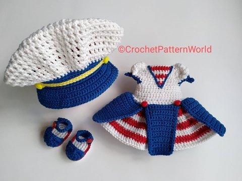 Matrosen Outfit für Astrid-Puppe (30 cm)