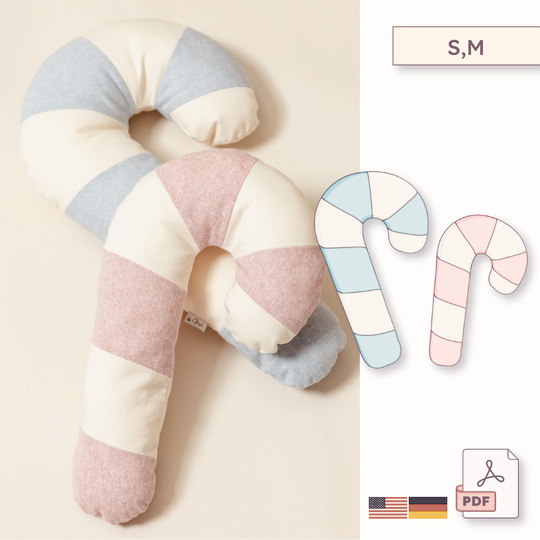Zuckerstange Kissen Schnittmuster - 2 Größen (S-M)