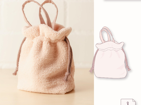 Kindertasche mit Tunnelzug Schnittmuster - 13 x 20 x 7 cm