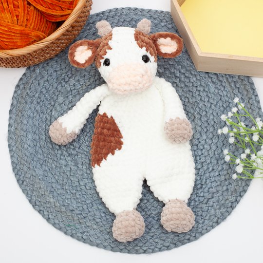 Häkelanleitung Schmusekuh,  Schmusetuch Kuh, Baby-Schnuffeltuch