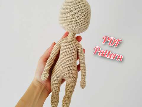 Häkelanleitungen für Puppenkörper, Amigurumi-Puppenmuster 29 cm.