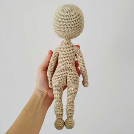 Crochet basic doll body patterns, amigurumi doll pattern 29 cm (11,4 inch)