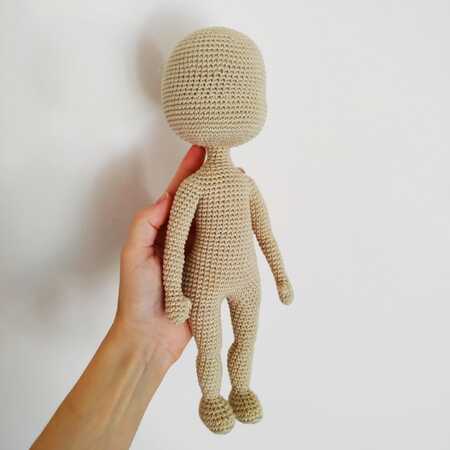 Crochet basic doll body patterns, amigurumi doll pattern 29 cm (11,4 inch)
