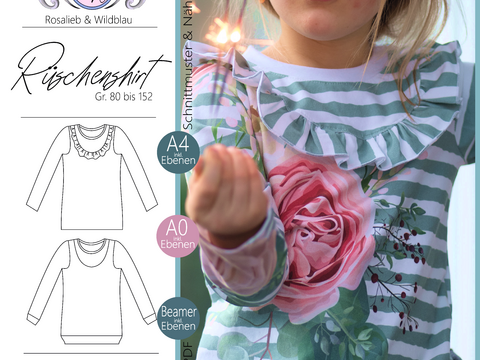 E-Book Rüschenshirt Gr. 80 bis 152