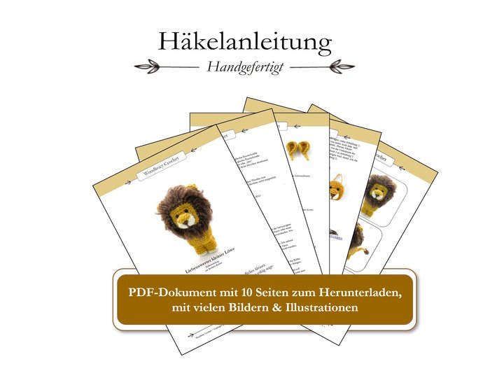 Häkelanleitung – friedlicher kleiner Löwe
