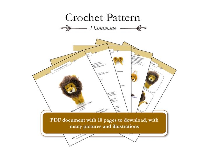 Häkelanleitung – friedlicher kleiner Löwe