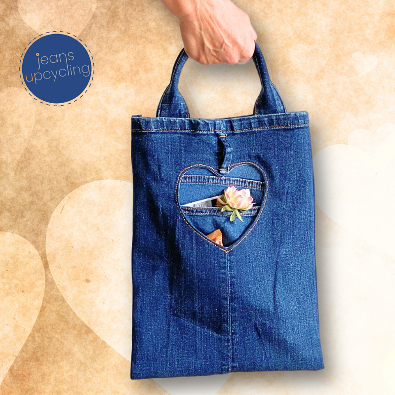 Jeanstasche nähen für Anfänger + Negativ Applikation mit Herz