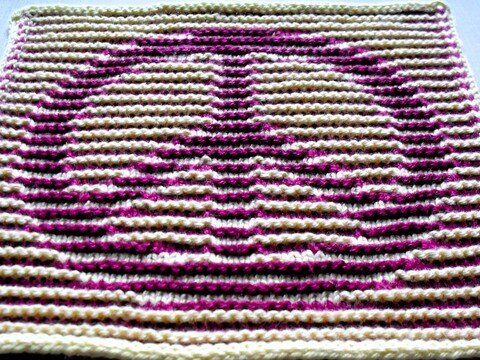 Peace- Zeichen in Schattenstricktechnik als Spüli oder Deko
