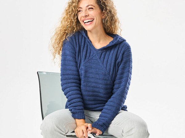KAPUZENPULLOVER FRONTLOOK, gestrickt