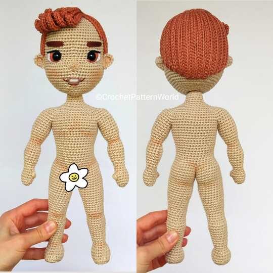 Alex crochet doll boy pattern about 13 inch, amigurumi boy men pattern