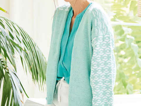 Jacke mit Hebemaschenmuster