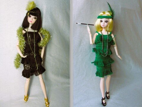 Charlestonkleid für Anziehpuppen - Häkelanleitung