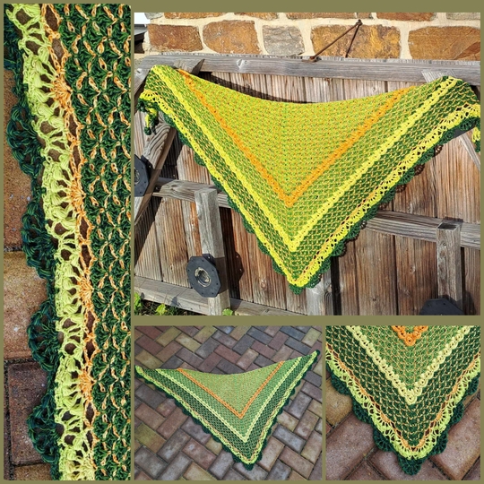 Häkelanleitung 2 in 1 Tiefes Dreieckstuch und Stola "Schattenspiel"