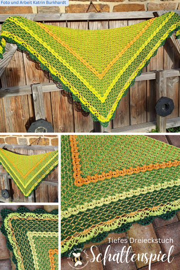 Häkelanleitung 2 in 1 Tiefes Dreieckstuch und Stola "Schattenspiel"
