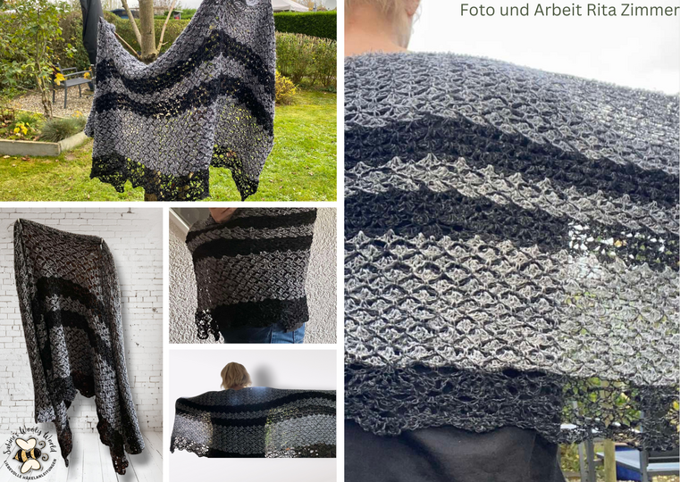 Häkelanleitung 2 in 1 Tiefes Dreieckstuch und Stola "Schattenspiel"
